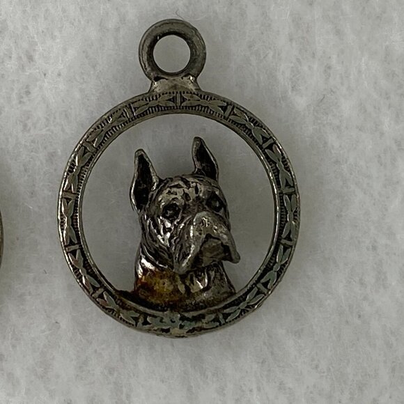 Set of 2 Vintage Boxer Dog Charms Pendants for Earrings Necklace Unbranded - Picture 3 of 7